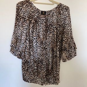 JM Collection Animal print top